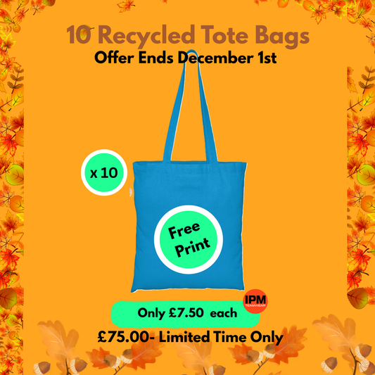 10 x Recycled Tote Bag (Free Print)