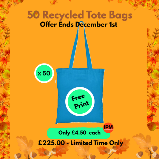 50 x Recycled Tote Bag (Free Print)