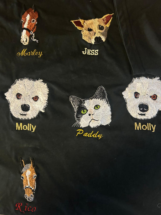 Embroidered Pet Portrait Organic Hoodie
