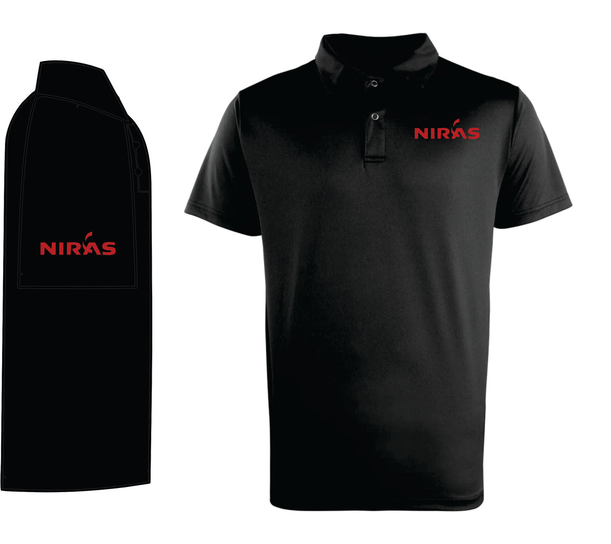 Niras Black Polo with Pressed buttons Premier Cool Checker PR 612