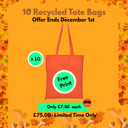 10 x Recycled Tote Bag (Free Print)