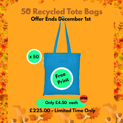 50 x Recycled Tote Bag (Free Print)
