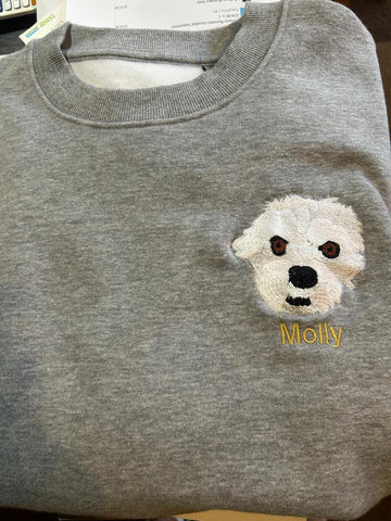 Embroidered Pet-Portrait Organic Sweatshirt