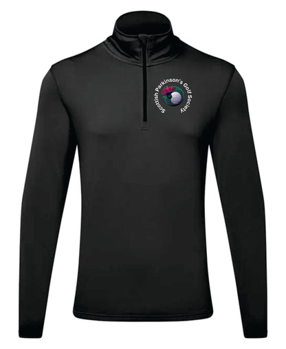 Scottish Parkinson's Golf Society recycled long sleeve brushed back ¼ zip top mid layer