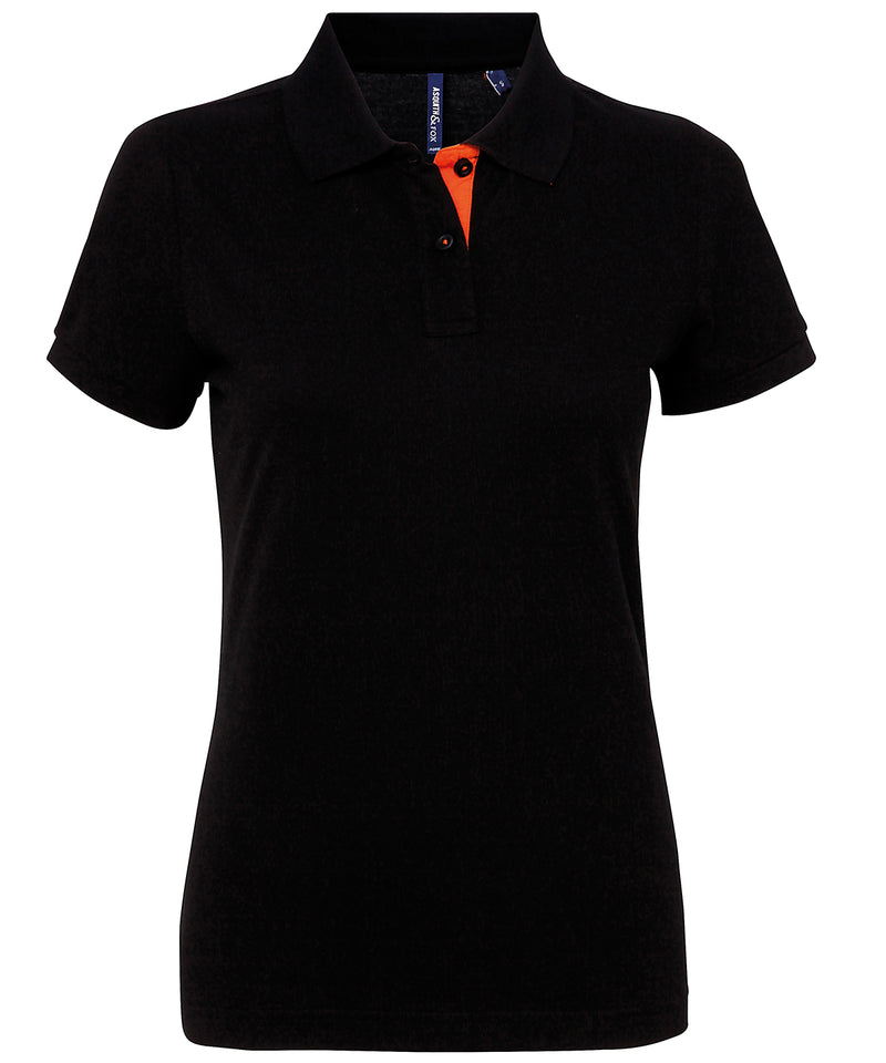 Women's contrast polo - personalised by IPM Teamwear