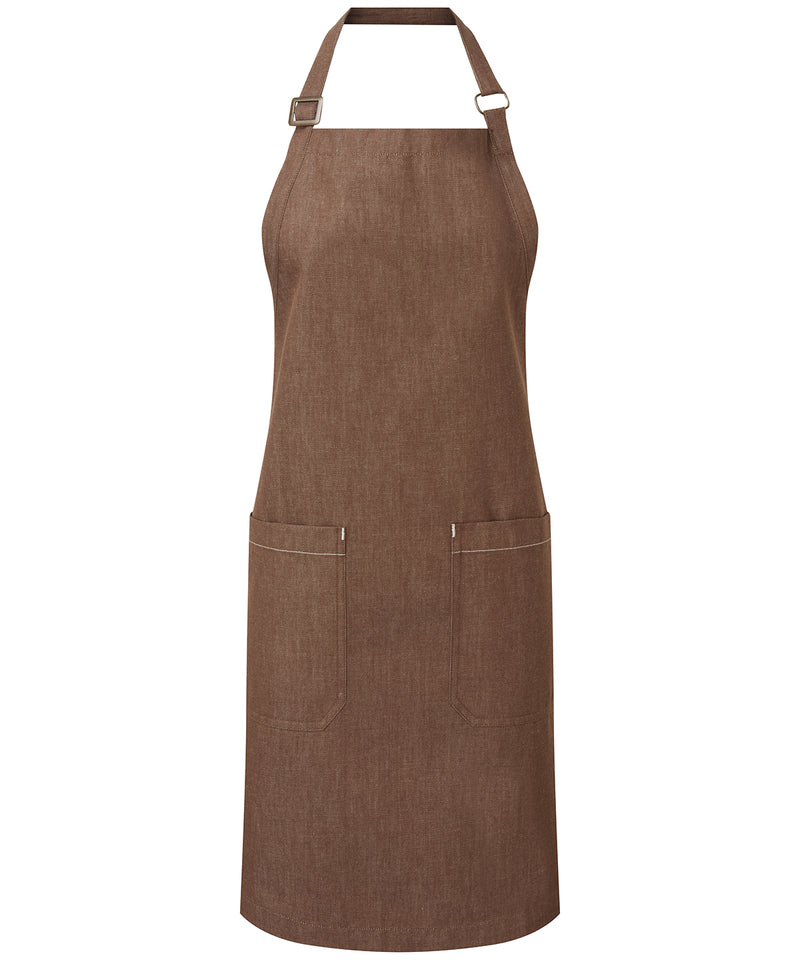 Cotton denim bib apron, organic and Fairtrade certified - personalised by IPM Teamwear
