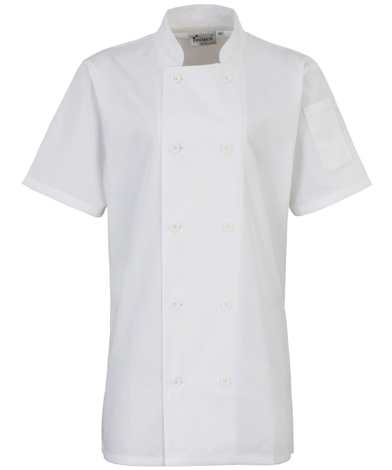 Women's short sleeve chef's jacket - personalised by IPM Teamwear