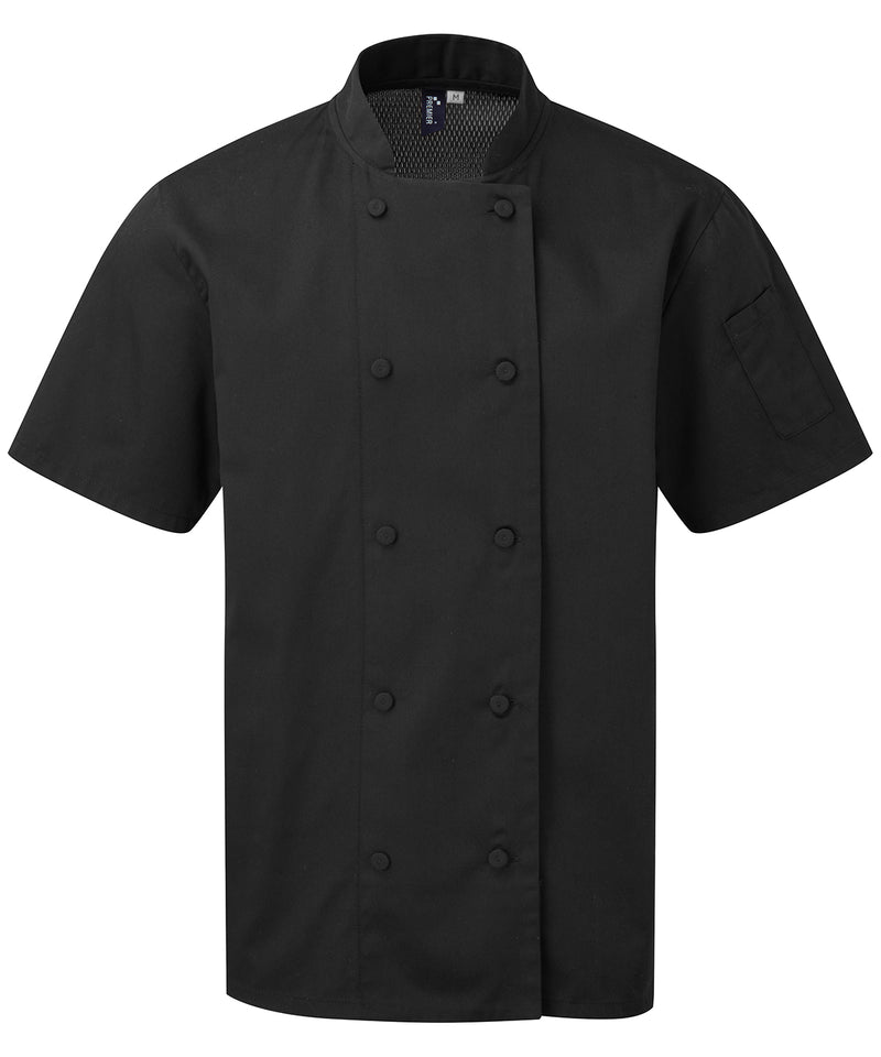 Chefs Coolchecker® short sleeve jacket - personalised by IPM Teamwear
