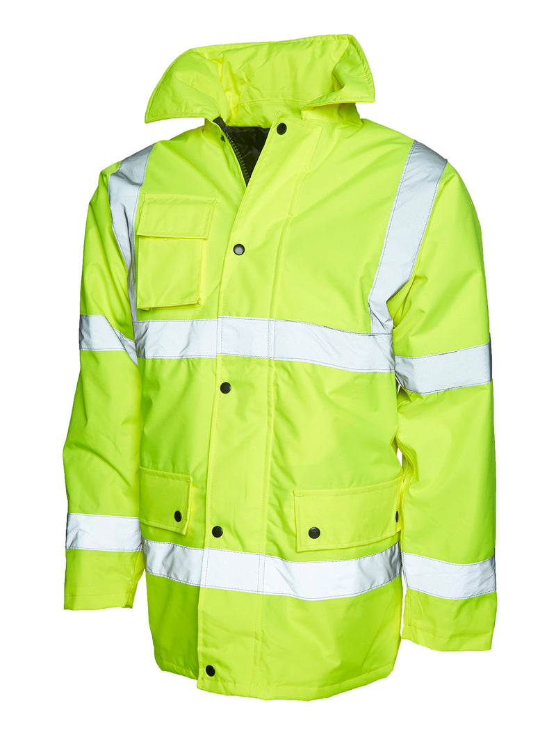 Uneek Hi Vis Road Safety Jacket - personalised by IPM Teamwear