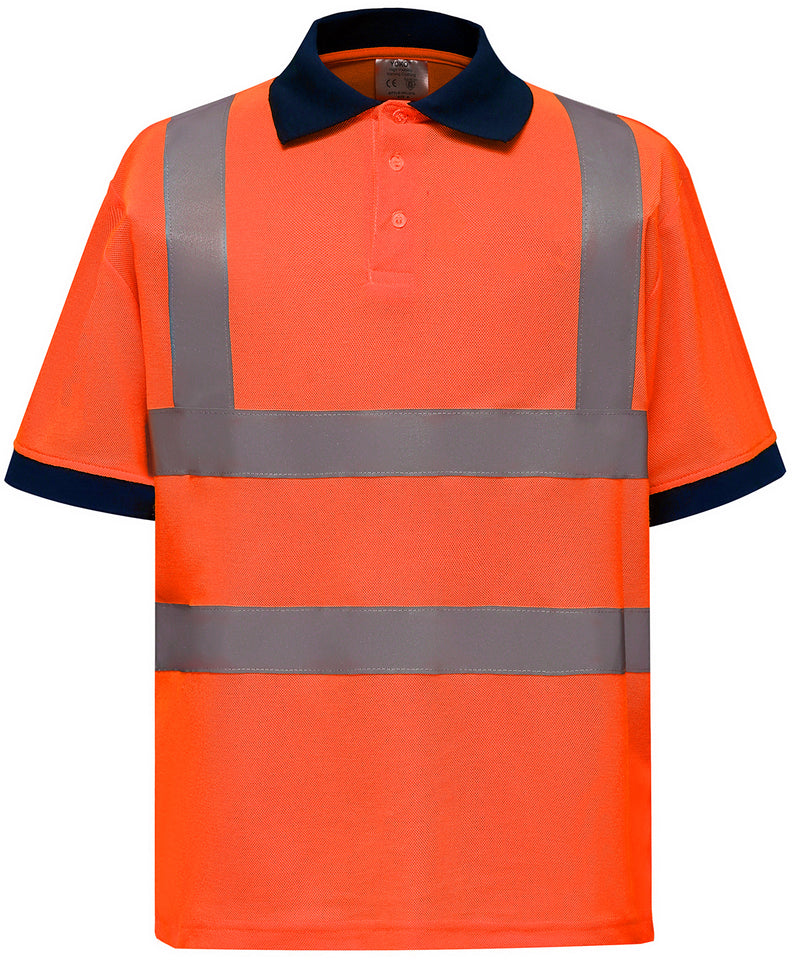 Hi-vis short sleeve polo (HVJ210) - personalised by IPM Teamwear