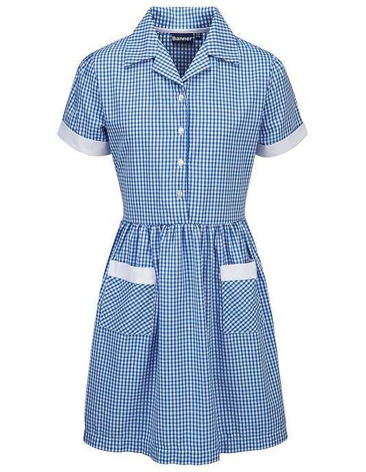 Ayr Corded Gingham Dress Blue